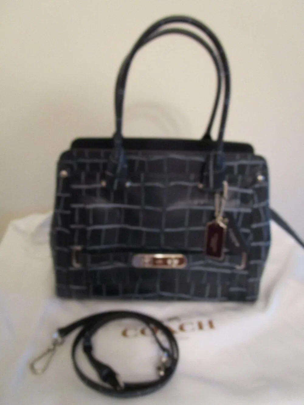 Coach Denim Croco Swagger - Picture 7 of 13